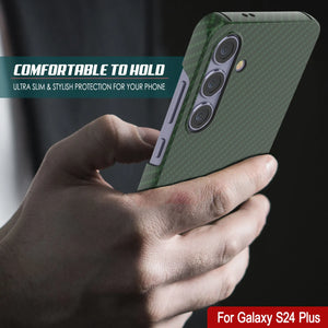 Case de Galaxy S24 Plus, Punkcase Carbon -Shield, Heavy Duty y Ultra Fin Cover [a prueba de choques] [Non Slip] [Dark Green]
