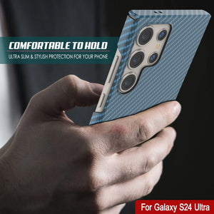 Galaxy S24 Ultra Case, Punkcase Carbon -Walkield, Servicio pesado y cubierta ultra delgada [a prueba de choques] [no slip] [azul claro]
