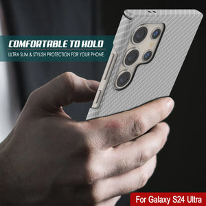Galaxy S24 Ultra Case, Punkcase Carbon -Walfield, Servicio pesado y cubierta ultra delgada [a prueba de choques] [no slip] [blanco]