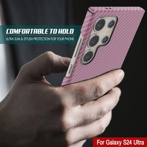 Galaxy S24 Ultra Case, Punkcase Carbon -Walfield, Servicio pesado y cubierta ultra delgada [a prueba de choques] [Non Slip] [Pink]