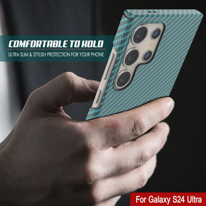 Galaxy S24 Ultra Case, Punkcase Carbon -Walkield, Heavy Duty y Ultra Fin Cover [a prueba de choques] [no slip] [verde azulado]