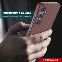 Cargar imagen en el visor de la galería, Case Galaxy S24, Punkcase Carbonalfield, Servicio pesado y cubierta ultra delgada [a prueba de choques] [no deslizamiento] [rojo]
