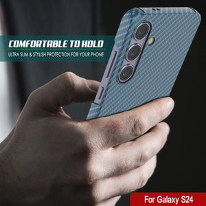 Case Galaxy S24, Punkcase Carbonalfield, Servicio pesado y cubierta ultra delgada [a prueba de choques] [no deslizamiento] [azul claro]