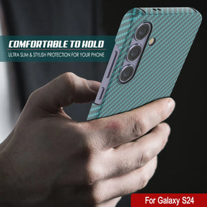 Case Galaxy S24, Punkcase Carbonalfield, Servicio pesado y cubierta ultra delgada [a prueba de choque] [no deslizamiento] [verde azulado]