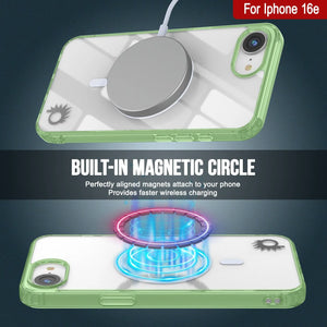 Punkcase iPhone 16E Case de carga inalámbrica magnética [Serie ClearMag] [verde]
