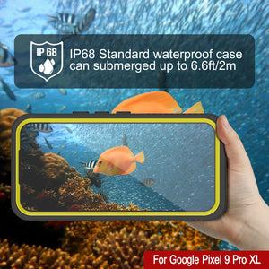 Caso impermeable de Google Pixel 9 Pro XL, cubierta de armadura punkcase [serie extrema] con protector de pantalla incorporado [amarillo]