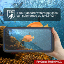 Cargar imagen en el visor de la galería, Caso impermeable de Google Pixel 9 Pro XL, cubierta de armadura punkcase [serie extrema] con protector de pantalla incorporado [azul marino]
