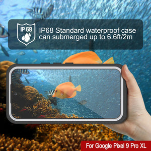 Caso impermeable de Google Pixel 9 PRO XL, cubierta de armadura punkcase [serie extrema] con protector de pantalla incorporado [blanco]