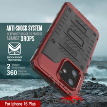 Cargar imagen en el visor de la galería, iPhone 16 Plus Metal Extreme 3.0 Serie Estuche impermeable aluminio IP68 w/buillt en la pantalla Protector y Kickstand [rojo]
