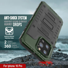 Load image into Gallery viewer, iPhone 16 Pro Metal Extreme 3.0 Estuche impermeable de aluminio IP68 w/buillt en la pantalla Protector y Kickstand [Dark Green]
