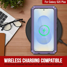 Cargar imagen en el visor de la galería, Galaxy S25 más estuche de metal, cubierta de armadura de grado militar de servicio pesado [prueba de choque] Cuerpo completo duro [púrpura]
