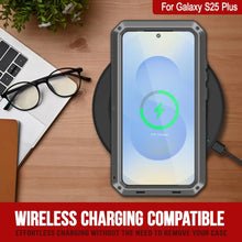 Cargar imagen en el visor de la galería, Galaxy S25 más estuche de metal, cubierta de armadura de grado militar de servicio pesado [prueba de choque] Cuerpo completo duro [plata]
