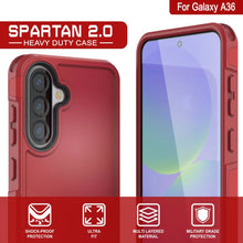 Cargar imagen en el visor de la galería, Punkcase Galaxy A36 Case, [Serie Spartan 2.0] Carrera de servicio pesado resistente [rojo]
