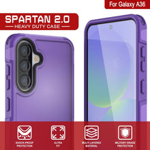 Cargar imagen en el visor de la galería, Punkcase Galaxy A36 Case, [Serie Spartan 2.0] Carrera de servicio pesado resistente [púrpura]
