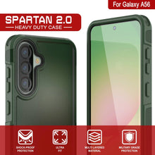 Cargar imagen en el visor de la galería, Punkcase Galaxy A56 Case, [Serie Spartan 2.0] Carrera de servicio pesado resistente [verde oscuro]
