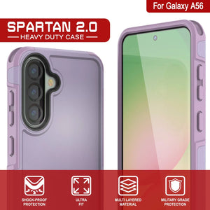 Punkcase Galaxy A56 Case, [Serie Spartan 2.0] Carrera de servicio pesado resistente [magenta]