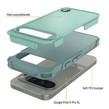 Cargar imagen en el visor de la galería, Punkcase Google Pixel 9 Pro XL Case, [Serie Spartan 2.0] Cubierta de servicio pesado resistente con protector de pantalla incorporado [verde azulado]
