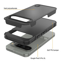 Cargar imagen en el visor de la galería, Punkcase Google Pixel 9 Pro XL Case, [Serie Spartan 2.0] Cubierta de servicio pesado resistente con protector de pantalla incorporado [negro]
