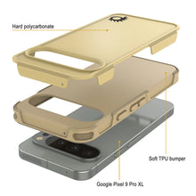 Cargar imagen en el visor de la galería, Punkcase Google Pixel 9 Pro XL Case, [Serie Spartan 2.0] Cubierta de servicio pesado transparente con protector de pantalla incorporado [Amarillo]
