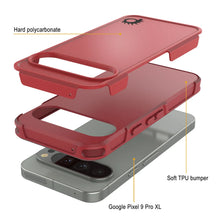 Cargar imagen en el visor de la galería, Punkcase Google Pixel 9 Pro XL Case, [Serie Spartan 2.0] Cubierta de servicio pesado resistente con protector de pantalla incorporado [rojo]
