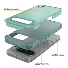 Cargar imagen en el visor de la galería, Punkcase Google Pixel 9 Pro Case, [Serie Spartan 2.0] Carrera de servicio pesado resistente con protector de pantalla incorporado [verde azulado]
