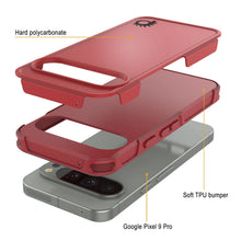 Cargar imagen en el visor de la galería, Punkcase Google Pixel 9 Pro Case, [Serie Spartan 2.0] Carrera de servicio pesado resistente con protector de pantalla incorporado [rojo]
