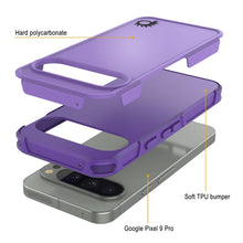Cargar imagen en el visor de la galería, Punkcase Google Pixel 9 Pro Case, [Serie Spartan 2.0] Cubierta de servicio pesado resistente con protector de pantalla incorporado [Púrpura]
