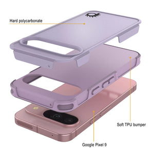Punkcase Google Pixel 9 Case, [Serie Spartan 2.0] Cubierta de servicio pesado resistente con protector de pantalla incorporado [magenta]