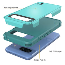 Load image into Gallery viewer, Funda PunkCase para Google Pixel 9, [Serie Spartan 2.0], transparente, resistente y duradera, con protector de pantalla incorporado [azul]
