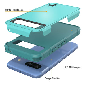 Funda PunkCase para Google Pixel 9, [Serie Spartan 2.0], transparente, resistente y duradera, con protector de pantalla incorporado [azul]