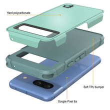 Load image into Gallery viewer, Funda PunkCase para Google Pixel 9 Pro, [Serie Spartan 2.0], transparente, resistente y duradera, con protector de pantalla incorporado [verde azulado]
