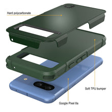 Load image into Gallery viewer, Funda PunkCase para Google Pixel 9 Pro, [Serie Spartan 2.0], transparente, resistente y duradera, con protector de pantalla incorporado [verde oscuro]
