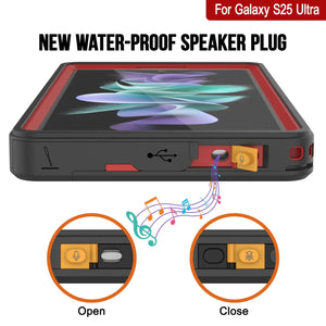 Galaxy S25 Ultra Water Water Water Punkcase Studstar Red Thin 6.6 pies IP68 IP68 Prueba de choque/nieve