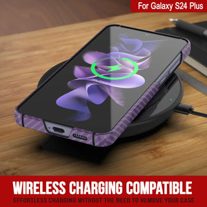 Case de Galaxy S24 Plus, Punkcase Carbon -Wield, Servicio pesado y cubierta ultra delgada [a prueba de choques] [no slip] [púrpura]