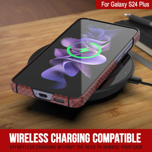 Case de Galaxy S24 Plus, Punkcase Carbon -Shield, Sesta Duty y Ultra Fin Cover [Probante de choque] [Non Slip] [Rojo]