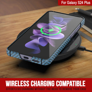Case de Galaxy S24 Plus, Punkcase Carbon -Wield, Servicio pesado y cubierta ultra delgada [a prueba de choques] [no deslizamiento] [azul claro]