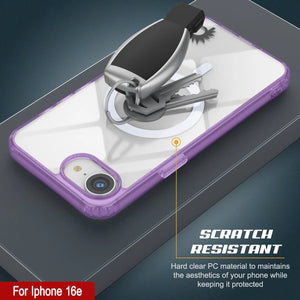 Punkcase iPhone 16E Case de carga inalámbrica magnética [Serie ClearMag] [Purple]
