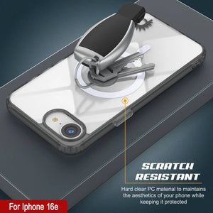 Punkcase iPhone 16E Case de carga inalámbrica magnética [Serie ClearMag] [Negro]