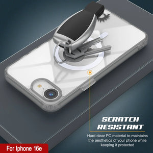 Punkcase iPhone 16E Case de carga inalámbrica magnética [Serie ClearMag] [Silver]