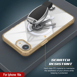 Punkcase iPhone 16E Case de carga inalámbrica magnética [Serie ClearMag] [Oro]