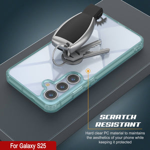 Funda para Galaxy S25 [Serie de acrílico transparente] [Antideslizante] Para Galaxy S25 [Verde azulado]