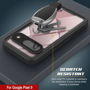 Caso impermeable de Google Pixel 9, cubierta de armadura punkcase [serie extrema] con protector de pantalla incorporado [rojo]