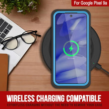Cargar imagen en el visor de la galería, Caso impermeable de Google Pixel 9a, cubierta de armadura punkcase [serie extrema] con protector de pantalla incorporado [azul claro]
