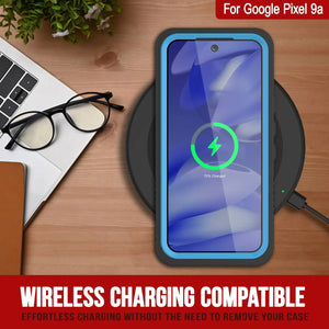 Caso impermeable de Google Pixel 9a, cubierta de armadura punkcase [serie extrema] con protector de pantalla incorporado [azul claro]