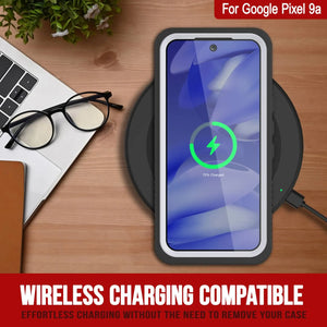 Caso impermeable de Google Pixel 9a, cubierta de armadura punkcase [serie extrema] con protector de pantalla incorporado [blanco]
