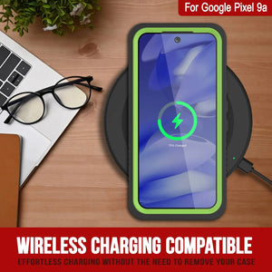 Caso impermeable de Google Pixel 9a, cubierta de armadura punkcase [serie extrema] con protector de pantalla incorporado [verde claro]