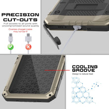 Cargar imagen en el visor de la galería, Case impermeable de aluminio de iPhone 16 Plus Metal Extreme 3.0 IP68 con protector de pantalla y Kickstand [dorado]
