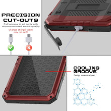 Cargar imagen en el visor de la galería, iPhone 16 Pro Max Metal Extreme 3.0 Estuche impermeable de aluminio IP68 con buillt en la pantalla Protector y Kickstand [rojo]
