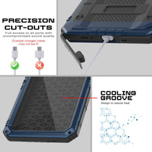 Cargar imagen en el visor de la galería, iPhone 16 Pro Max Metal Extreme 3.0 Estuche impermeable de aluminio IP68 con buillt en la pantalla Protector y Kickstand [azul]
