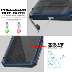 iPhone 16 Pro Max Metal Extreme 3.0 Estuche impermeable de aluminio IP68 con buillt en la pantalla Protector y Kickstand [azul]